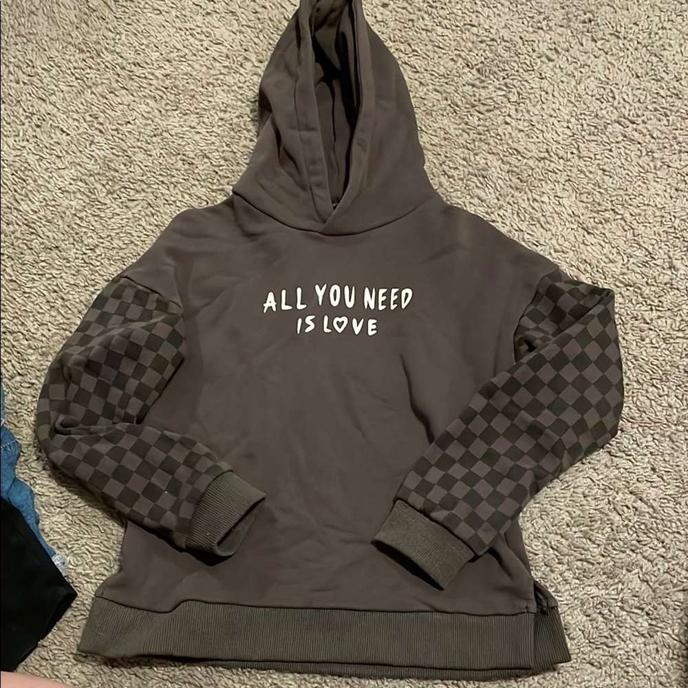 Bay CO apparel grey Checkered Hoodie size 5T